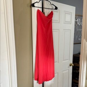Elegant Coral Strapless Dress